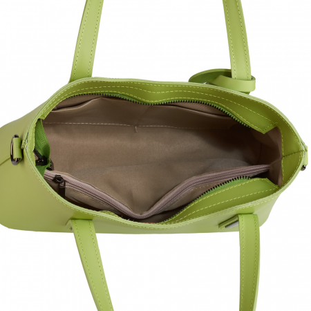 Geantă Graziela, verde pai din piele naturală 8021 [4]