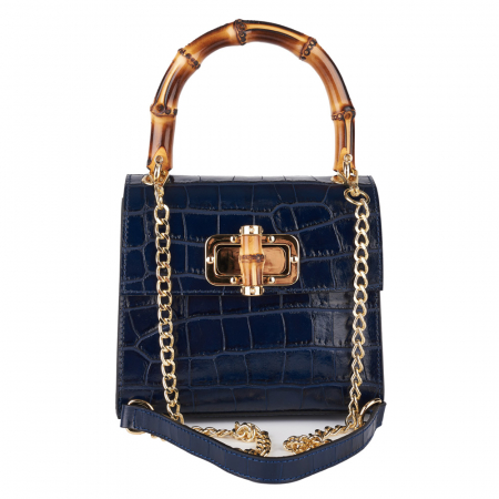 Geanta Hermosa,dinpiele naturala bleumarin,8204 [1]