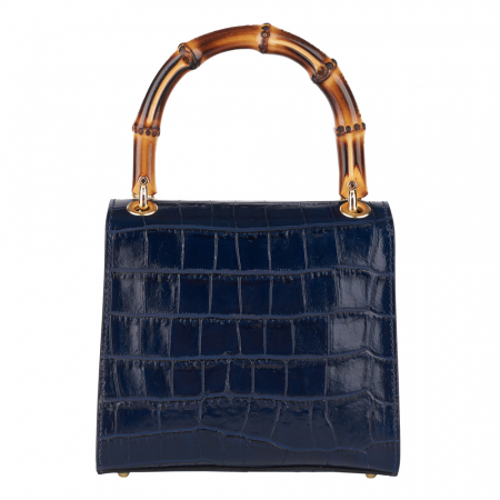 Geanta Hermosa,dinpiele naturala bleumarin,8204 [2]