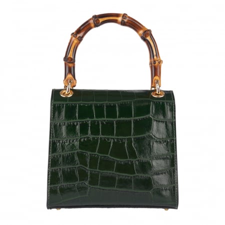 Geanta Hermosa,dinpiele naturala verdeinchis,8204 [2]