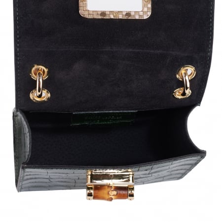 Geanta Hermosa,dinpiele naturala verdeinchis,8204 [4]