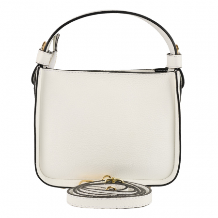 Geantă Indira, de mana ,de umar sau crossbody piele naturala alb 8225 [2]