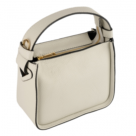 Genți Gri - Geantă Indira, de mana ,de umar sau crossbody piele naturala gris deschis 8225