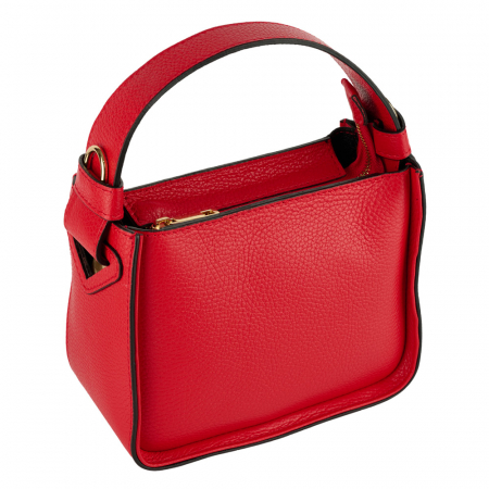 Geantă Indira, de mana ,de umar sau crossbody piele naturala rosie