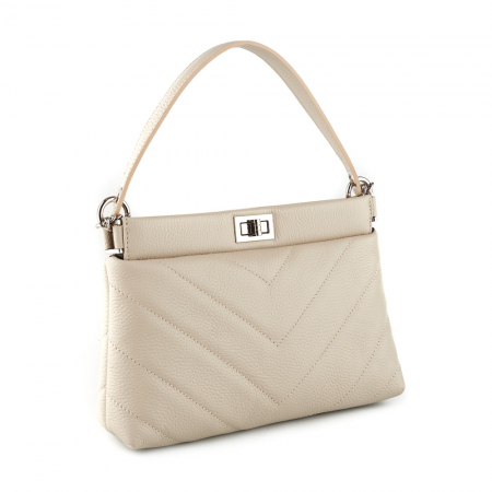 Geanta Inna, crem din piele naturala 8122 [0]