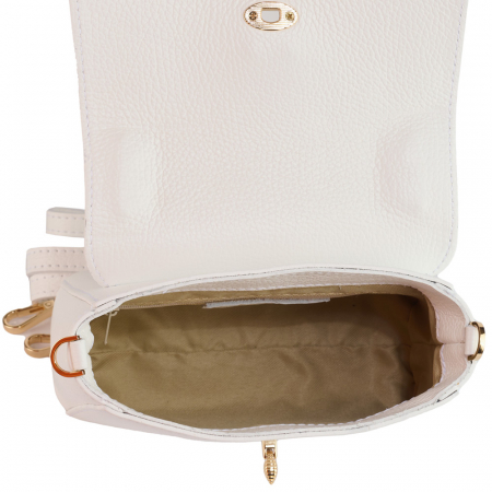Geanta Irene,de mana sau tip crossbody din piele naturala alba 8212 [3]