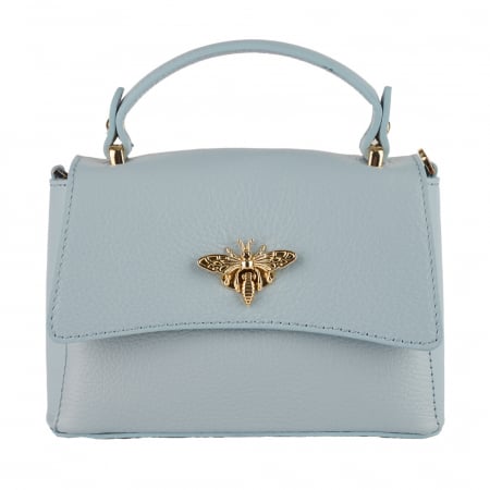 Geanta Irene,de mana sau tip crossbody din piele naturala bleu 8212 [1]