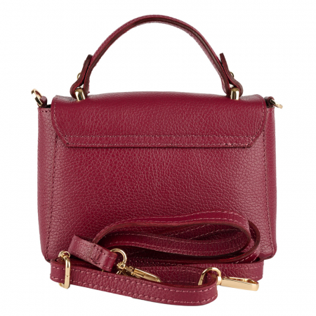 Geanta Irene,de mana sau tip crossbody din piele naturala bordo 8212 [2]