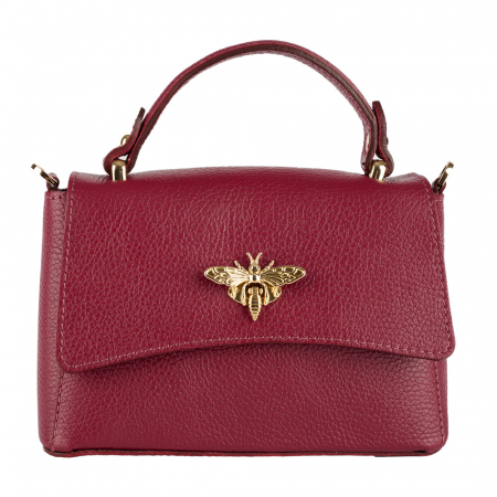 Geanta Irene,de mana sau tip crossbody din piele naturala bordo 8212 [1]