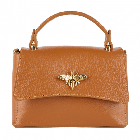 Geanta Irene,de mana sau tip crossbody din piele naturala coniac 8212 [1]