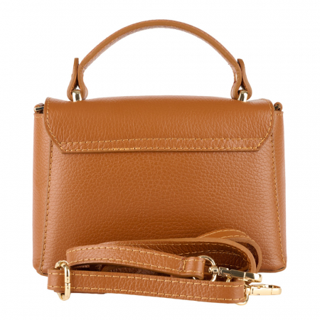 Geanta Irene,de mana sau tip crossbody din piele naturala coniac 8212 [2]