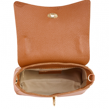 Geanta Irene,de mana sau tip crossbody din piele naturala coniac 8212 [3]