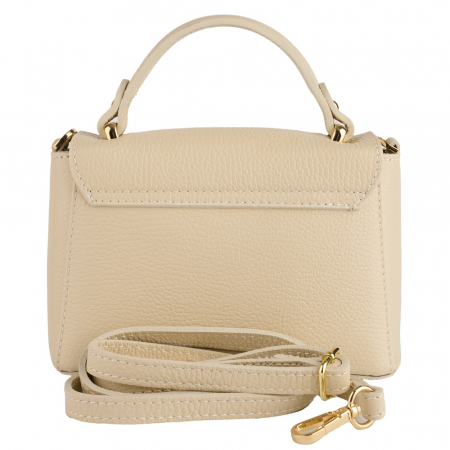 Geanta Irene,de mana sau tip crossbody din piele naturala crem 8212 [2]