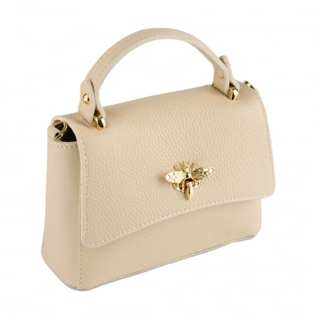 Genți Casual - Geanta Irene,de mana sau tip crossbody din piele naturala crem 8212
