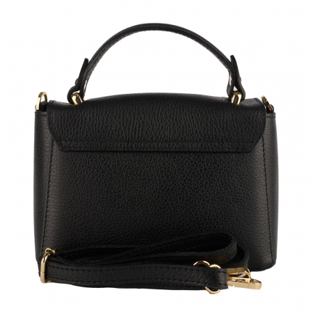 Geanta Irene,de mana sau tip crossbody din piele naturala neagra 8212 [2]