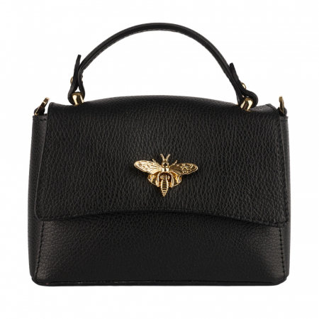 Geanta Irene,de mana sau tip crossbody din piele naturala neagra 8212 [1]