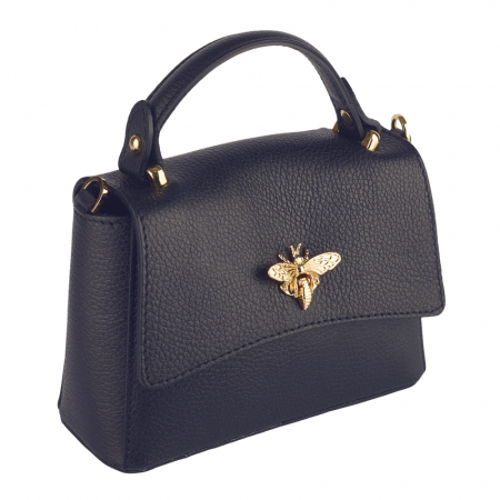 Geanta Irene,de mana sau tip crossbody din piele naturala bleumarin 8212