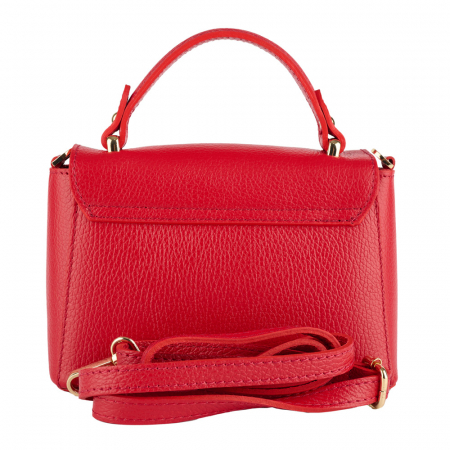 Geanta Irene,de mana sau tip crossbody din piele naturala rosie 8212 [2]