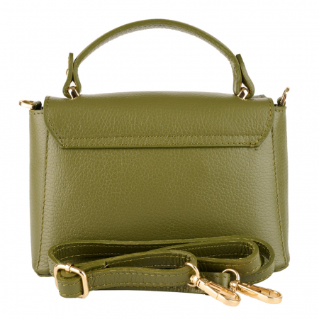 Geanta Irene,de mana sau tip crossbody din piele naturala verde 8212 [2]