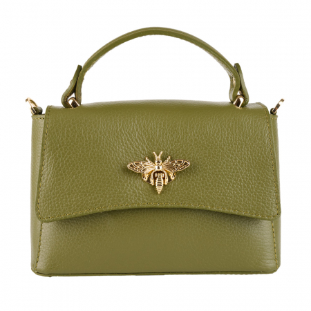 Geanta Irene,de mana sau tip crossbody din piele naturala verde 8212 [1]