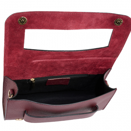 Geanta Isolde din piele naturala bordo 8216 [3]