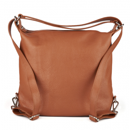 Geantă Jackie, tip rucsac coniac din piele naturală moale 8190 [2]
