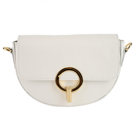 Geanta June,de mana sau tip crossbody din piele naturala alba 8224 [1]