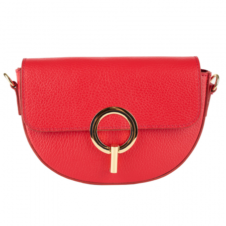 Geanta June,de mana sau tip crossbody din piele naturala rosie 8224 [1]
