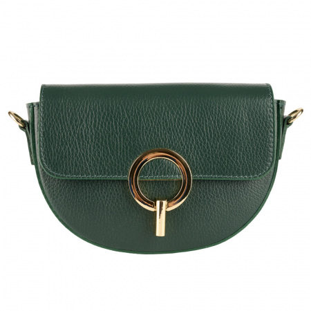 Geanta June,de mana sau tip crossbody din piele naturala verde inchis8224 [1]