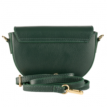 Geanta June,de mana sau tip crossbody din piele naturala verde inchis8224 [2]