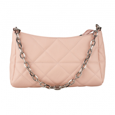 Geantă Kirra, piele naturala roz, bareta metalica, 8202 [1]