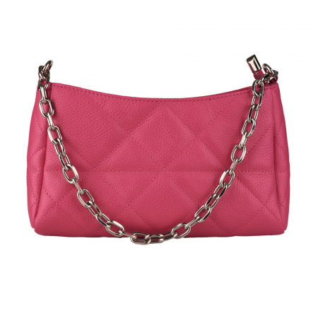 Geantă Kirra, piele naturala ciclam, bareta metalica, 8202 [1]