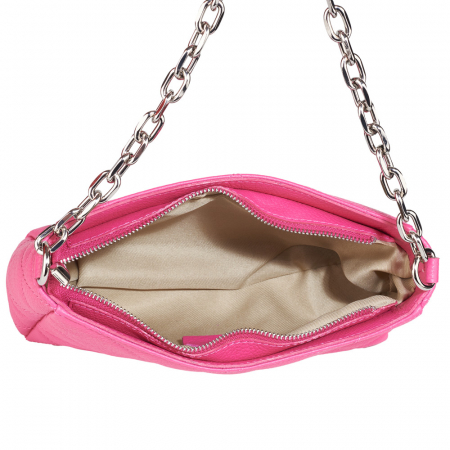 Geantă Kirra, piele naturala ciclam, bareta metalica, 8202 [3]