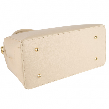 Geanta Lotus din piele 100% naturala,crem 8233 [4]