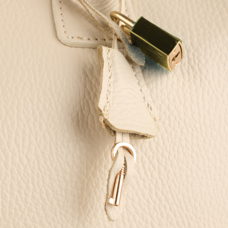 Geanta Lotus din piele 100% naturala,crem 8233 [2]