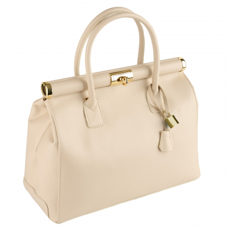 Genți de Mână - Geanta Lotus din piele 100% naturala,crem 8233