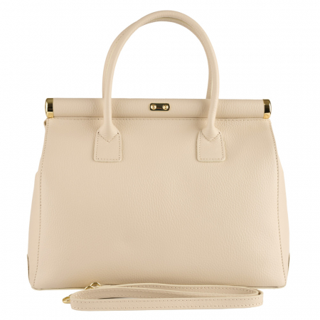 Geanta Lotus din piele 100% naturala,crem 8233 [3]