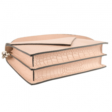 Geantă Luna, din piele 100%naturala amprentata roz prafuit,8019 [3]