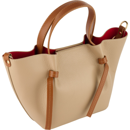 Genți Cafenii - Geantă Maple, piele 100% naturala, taupe deschis,8241