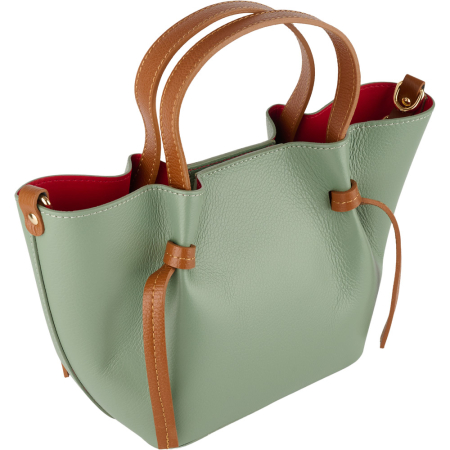 Genți & Poșete Piele Naturală - Geantă Maple, piele 100% naturala, verde menta,8241