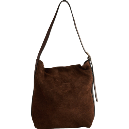 Geanta Margot din piele intoarsa 100% naturala maro ciocolata,8245 [1]