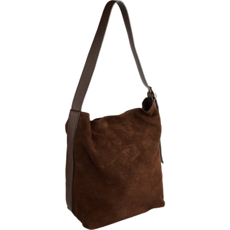 Genți Maro - Geanta Margot din piele intoarsa 100% naturala maro ciocolata,8245