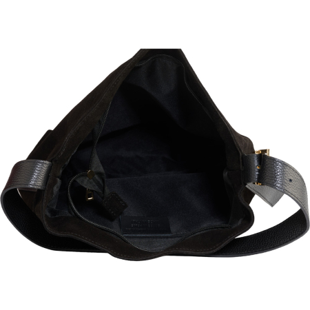 Geanta Margot din piele intoarsa 100% naturala negru,8245 [2]