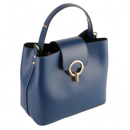 Geantă Megan, piele 100% naturala, bleumarin , 8237