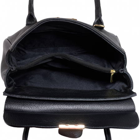 Geantă Milani, piele 100% naturala, negru , 8240 [4]