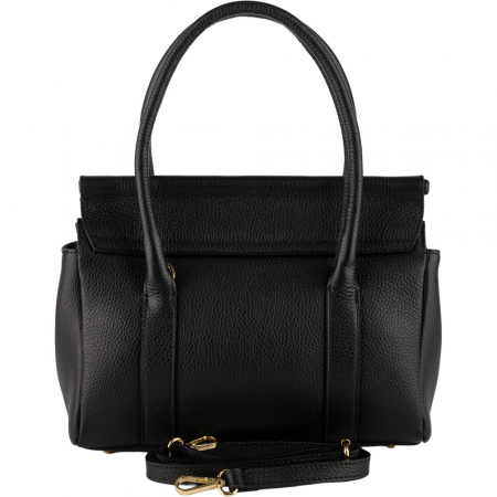 Geantă Milani, piele 100% naturala, negru , 8240 [2]