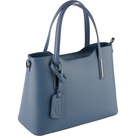 Genți Casual - Geantă Model Mare Emma, din piele 100% naturala ,celeste inchis,8008