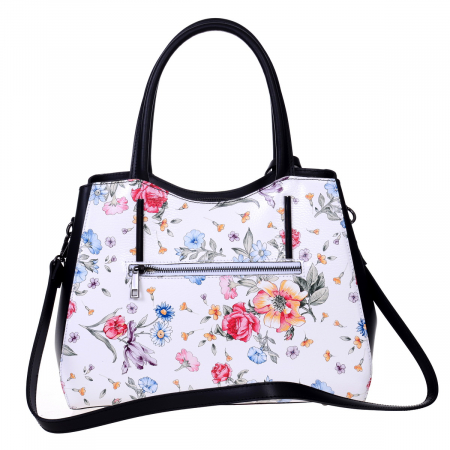 Geanta multicolora, pereti laterali negri medie cu elemente florale 8040 [2]