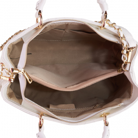 Geantă Natalia, piele naturală alba cu aspect matlasat, 8001 [4]