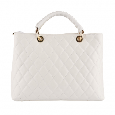 Geantă Natalia, piele naturală alba cu aspect matlasat, 8001 [1]